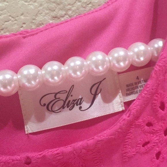 Eliza J Fuchsia Cold Shoulder Eyelet Dress 4 - Picture 4 of 8